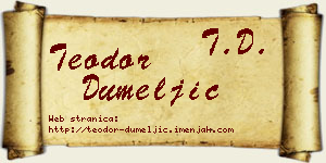 Teodor Dumeljić vizit kartica